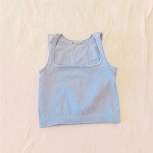 Light Blue Ribbed Tank Top